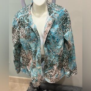 Size 02 L Chico’s Multi Green Print Jacket